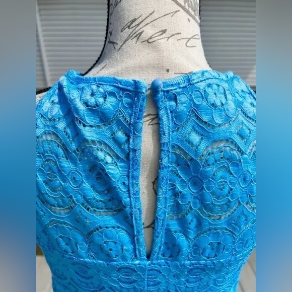 Speechless Sky Blue Scalloped Lace Yoke Shift Dress LIKE NEW CONDITION!​​​ - Picture 4 of 10
